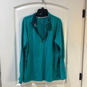 Nike Turquoise Quarter Zip Long Sleeve Top